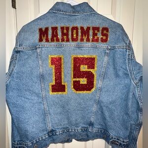 Chiefs Jean Denim Jacket Mahomes 15